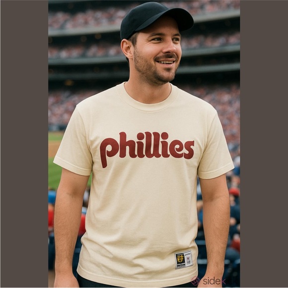 Mitchell and Ness Cream Phillies Heritage Slub Tee Vintage 2XL - Picture 1 of 8
